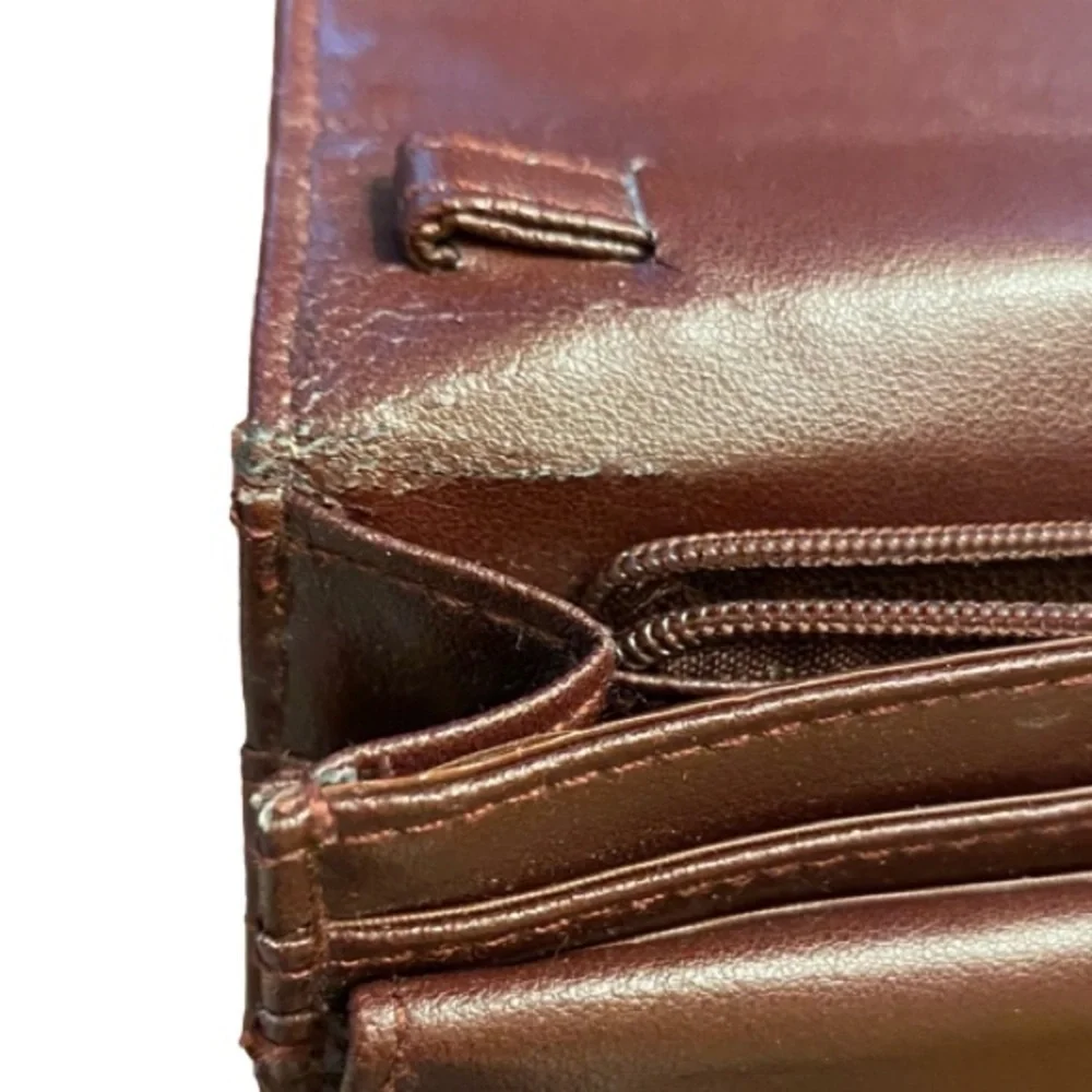 BUXTON Wristlet/Clutch Wallet Cognac/Brown Color Buxhyde